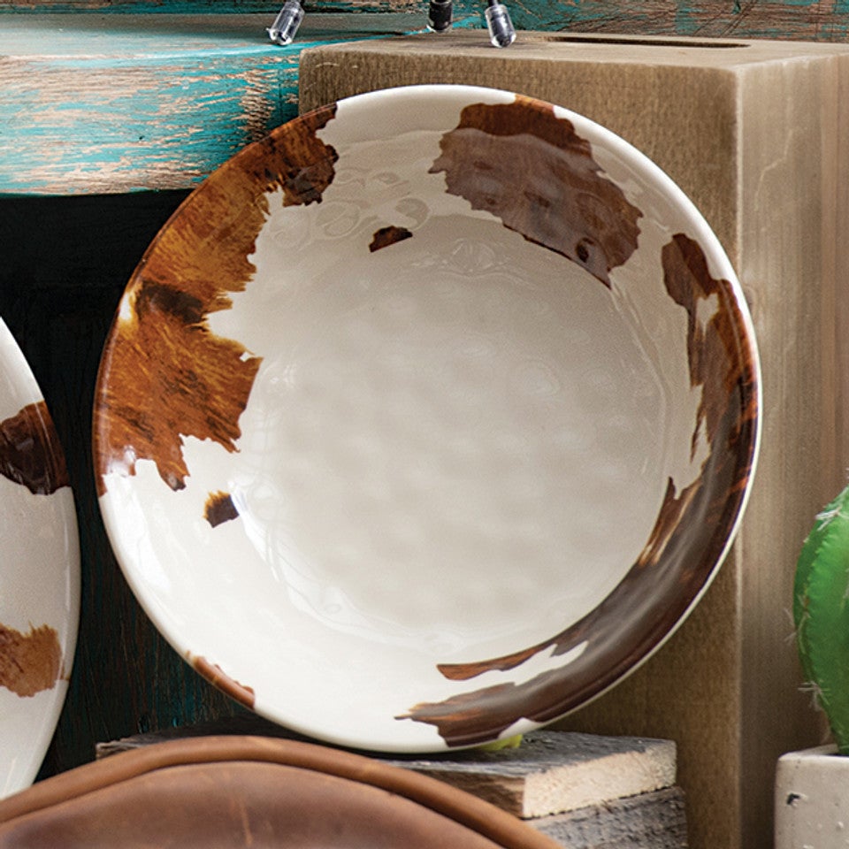 Cowhide Ranch Melamine Dinnerware | Lone Star Western Decor