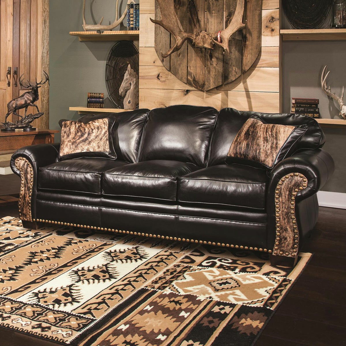 Black Creek Leather Sofa | Lone Star Western Decor