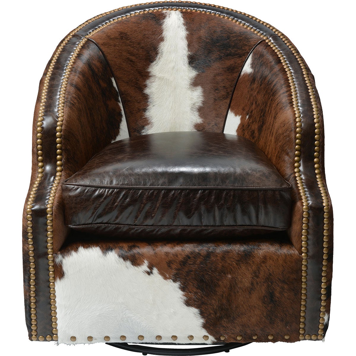Rodeo Cowhide Swivel Chair Lone Star Western Decor