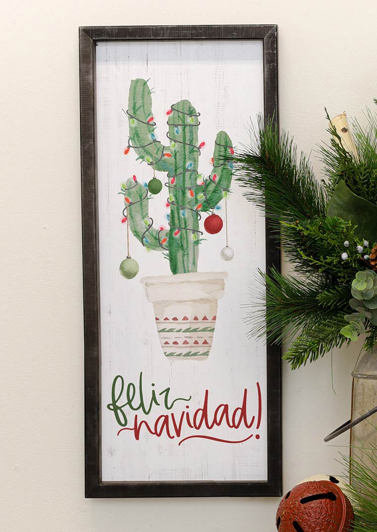 Cactus Christmas Framed Wall Art